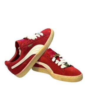 NWOT-Women’s Puma Suede Classic B-Boy Fabulous Sneakers; Red/White/Gold